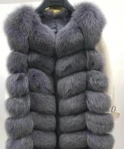 Natural Real Fox Fur Vest Jacket Waistcoat Short Sleeveless Winter Warm Natural Fur Vest Real Fur Jacket Fox Fur Coats
