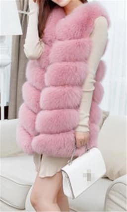 Women's Fur Vest Padded Jacket Short Length Warm Autumn Winter Outerwear Fashion Street Style No Hat Included Standard Fit