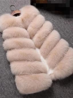 Women's Fur Vest Padded Jacket Short Length Warm Autumn Winter Outerwear Fashion Street Style No Hat Included Standard Fit