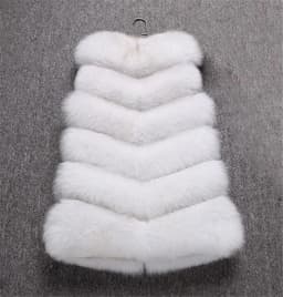 Women's Fur Vest Padded Jacket Short Length Warm Autumn Winter Outerwear Fashion Street Style No Hat Included Standard Fit