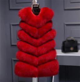 Women's Fur Vest Padded Jacket Short Length Warm Autumn Winter Outerwear Fashion Street Style No Hat Included Standard Fit