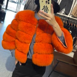 Real Fur Coat Women's Winter Warm Natural Fox Fur Coat High Quality LAN Fox Luxury Fashion 50cm Short Jacket Wholesale Hot 2023