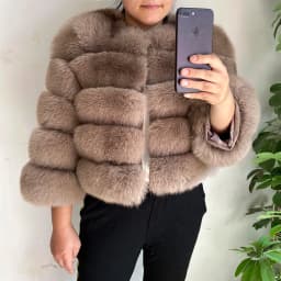 Real Fur Coat Women's Winter Warm Natural Fox Fur Coat High Quality LAN Fox Luxury Fashion 50cm Short Jacket Wholesale Hot 2023