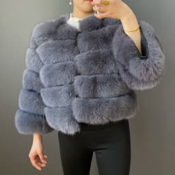 Real Fur Coat Women's Winter Warm Natural Fox Fur Coat High Quality LAN Fox Luxury Fashion 50cm Short Jacket Wholesale Hot 2023