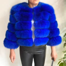 Real Fur Coat Women's Winter Warm Natural Fox Fur Coat High Quality LAN Fox Luxury Fashion 50cm Short Jacket Wholesale Hot 2023