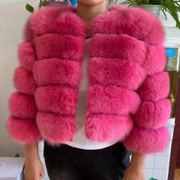 Real Fur Coat Women's Winter Warm Natural Fox Fur Coat High Quality LAN Fox Luxury Fashion 50cm Short Jacket Wholesale Hot 2023
