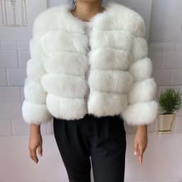 Real Fur Coat Women's Winter Warm Natural Fox Fur Coat High Quality LAN Fox Luxury Fashion 50cm Short Jacket Wholesale Hot 2023