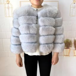 Real Fur Coat Women's Winter Warm Natural Fox Fur Coat High Quality LAN Fox Luxury Fashion 50cm Short Jacket Wholesale Hot 2023