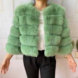 Real Fur Coat Women's Winter Warm Natural Fox Fur Coat High Quality LAN Fox Luxury Fashion 50cm Short Jacket Wholesale Hot 2023
