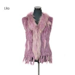 VR001-17 Womens Natural Real Rabbit Fur Vest With Raccoon Fur Collar Waistcoat/jackets Rex Rabbit Knitted