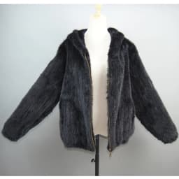2026 New Women Mink Fur Coat Long-Sleeve Hooded Casual Jacket Fashion All-match Zipper Knitted Outerwear Jacket Custom Plus Size