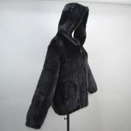 2026 New Women Mink Fur Coat Long-Sleeve Hooded Casual Jacket Fashion All-match Zipper Knitted Outerwear Jacket Custom Plus Size