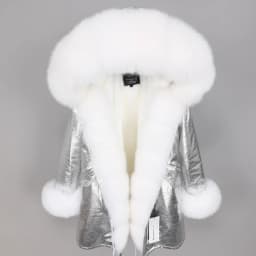 MAOMAOKONG 2026 Winter Women Coat Natural Fox Fur Collar Cuff Black Jackets Outwear Thick Luxury Real Fur Parka Women's Fur Coat