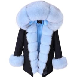 MAOMAOKONG 2026 Winter Women Coat Natural Fox Fur Collar Cuff Black Jackets Outwear Thick Luxury Real Fur Parka Women's Fur Coat