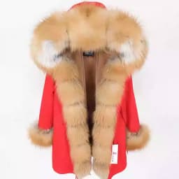 MAOMAOKONG 2026 Winter Women Coat Natural Fox Fur Collar Cuff Black Jackets Outwear Thick Luxury Real Fur Parka Women's Fur Coat