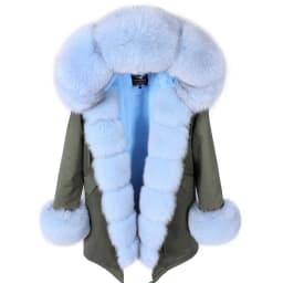 MAOMAOKONG 2026 Winter Women Coat Natural Fox Fur Collar Cuff Black Jackets Outwear Thick Luxury Real Fur Parka Women's Fur Coat