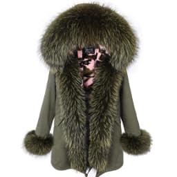 MAOMAOKONG 2026 Winter Women Coat Natural Fox Fur Collar Cuff Black Jackets Outwear Thick Luxury Real Fur Parka Women's Fur Coat