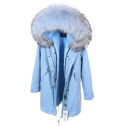 MAOMAOKONG 2026 Winter Women Coat Natural Fox Fur Collar Cuff Black Jackets Outwear Thick Luxury Real Fur Parka Women's Fur Coat