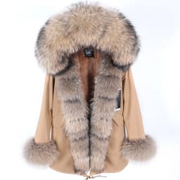 MAOMAOKONG 2026 Winter Women Coat Natural Fox Fur Collar Cuff Black Jackets Outwear Thick Luxury Real Fur Parka Women's Fur Coat