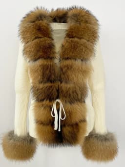 OFTBUY 2024 New Autumn Winter Jacket Women Natural Real Raccoon Fox Fur Collar Cuffs 100% Cotton Sweater Streetwear Outerwear