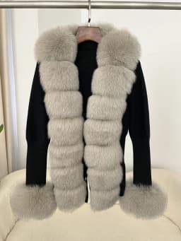 OFTBUY 2024 New Autumn Winter Jacket Women Natural Real Raccoon Fox Fur Collar Cuffs 100% Cotton Sweater Streetwear Outerwear