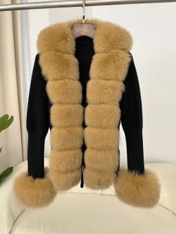 OFTBUY 2024 New Autumn Winter Jacket Women Natural Real Raccoon Fox Fur Collar Cuffs 100% Cotton Sweater Streetwear Outerwear
