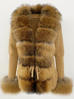OFTBUY 2024 New Autumn Winter Jacket Women Natural Real Raccoon Fox Fur Collar Cuffs 100% Cotton Sweater Streetwear Outerwear