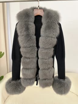 OFTBUY 2024 New Autumn Winter Jacket Women Natural Real Raccoon Fox Fur Collar Cuffs 100% Cotton Sweater Streetwear Outerwear