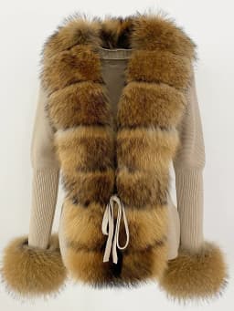 OFTBUY 2024 New Autumn Winter Jacket Women Natural Real Raccoon Fox Fur Collar Cuffs 100% Cotton Sweater Streetwear Outerwear