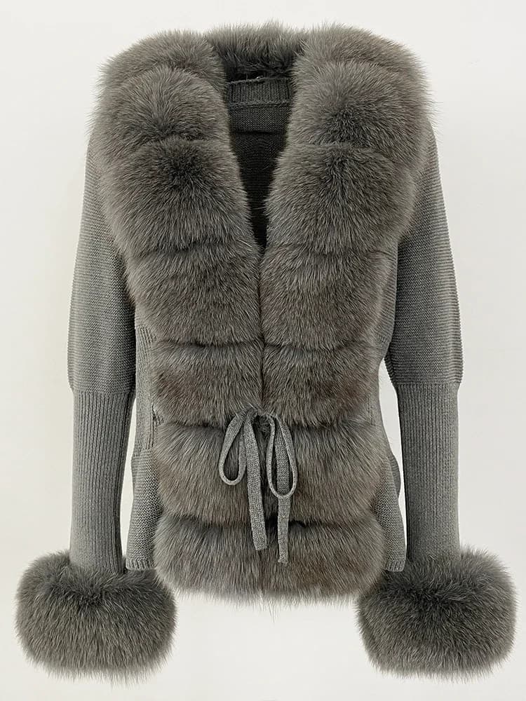 OFTBUY 2024 New Autumn Winter Jacket Women Natural Real Raccoon Fox Fur Collar Cuffs 100% Cotton Sweater Streetwear Outerwear