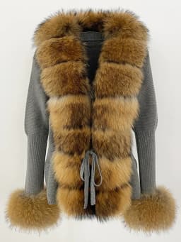 OFTBUY 2024 New Autumn Winter Jacket Women Natural Real Raccoon Fox Fur Collar Cuffs 100% Cotton Sweater Streetwear Outerwear