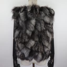 Natural Warm Silver Fox Fur Gilets Girls Short Style Fashion Fox Fur Sleeveless Jacket Autumn and Winter Women Real Fox Fur Vest