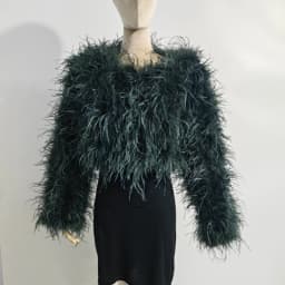 New Style Women's Coat 38 Cm 100% Natural Ostrich Hair Women's Sexy Real Ostrich Feather Ostrich Feather Jacket Long Sleeve