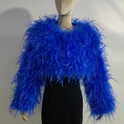 New Style Women's Coat 38 Cm 100% Natural Ostrich Hair Women's Sexy Real Ostrich Feather Ostrich Feather Jacket Long Sleeve