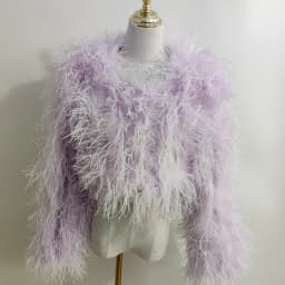 New Style Women's Coat 38 Cm 100% Natural Ostrich Hair Women's Sexy Real Ostrich Feather Ostrich Feather Jacket Long Sleeve