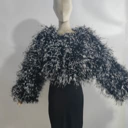New Style Women's Coat 38 Cm 100% Natural Ostrich Hair Women's Sexy Real Ostrich Feather Ostrich Feather Jacket Long Sleeve