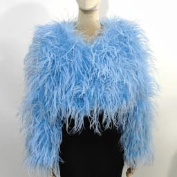New Style Women's Coat 38 Cm 100% Natural Ostrich Hair Women's Sexy Real Ostrich Feather Ostrich Feather Jacket Long Sleeve