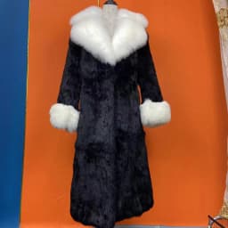 Hot Selling Women Natural Rabbit Fur Jacket Winter Real Fur Coat Fashion Fox Fur Turn-Down Collar Thick Warm Streetwear