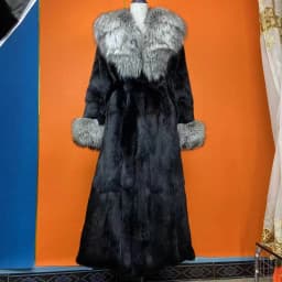 Hot Selling Women Natural Rabbit Fur Jacket Winter Real Fur Coat Fashion Fox Fur Turn-Down Collar Thick Warm Streetwear