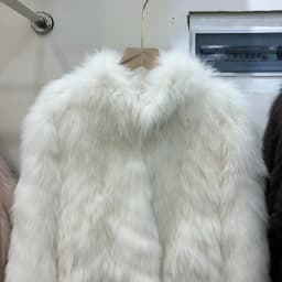Women Winter Thick Long Real Fox Fur Strip Sewed Toghter Slim Coat Coffee Natural Fox Fur Collar Black Jacket Overcoat