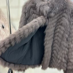 Women Winter Thick Long Real Fox Fur Strip Sewed Toghter Slim Coat Coffee Natural Fox Fur Collar Black Jacket Overcoat