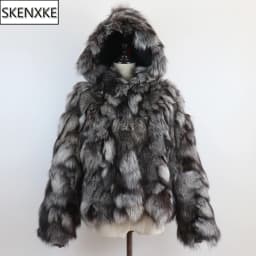 New Winter Women Real Fox Fur Hooded Coat Thick Keep Warm 100% Natural Real Fox Fur Jacket Lady Fashion Geunine Fox Fur Overcoat