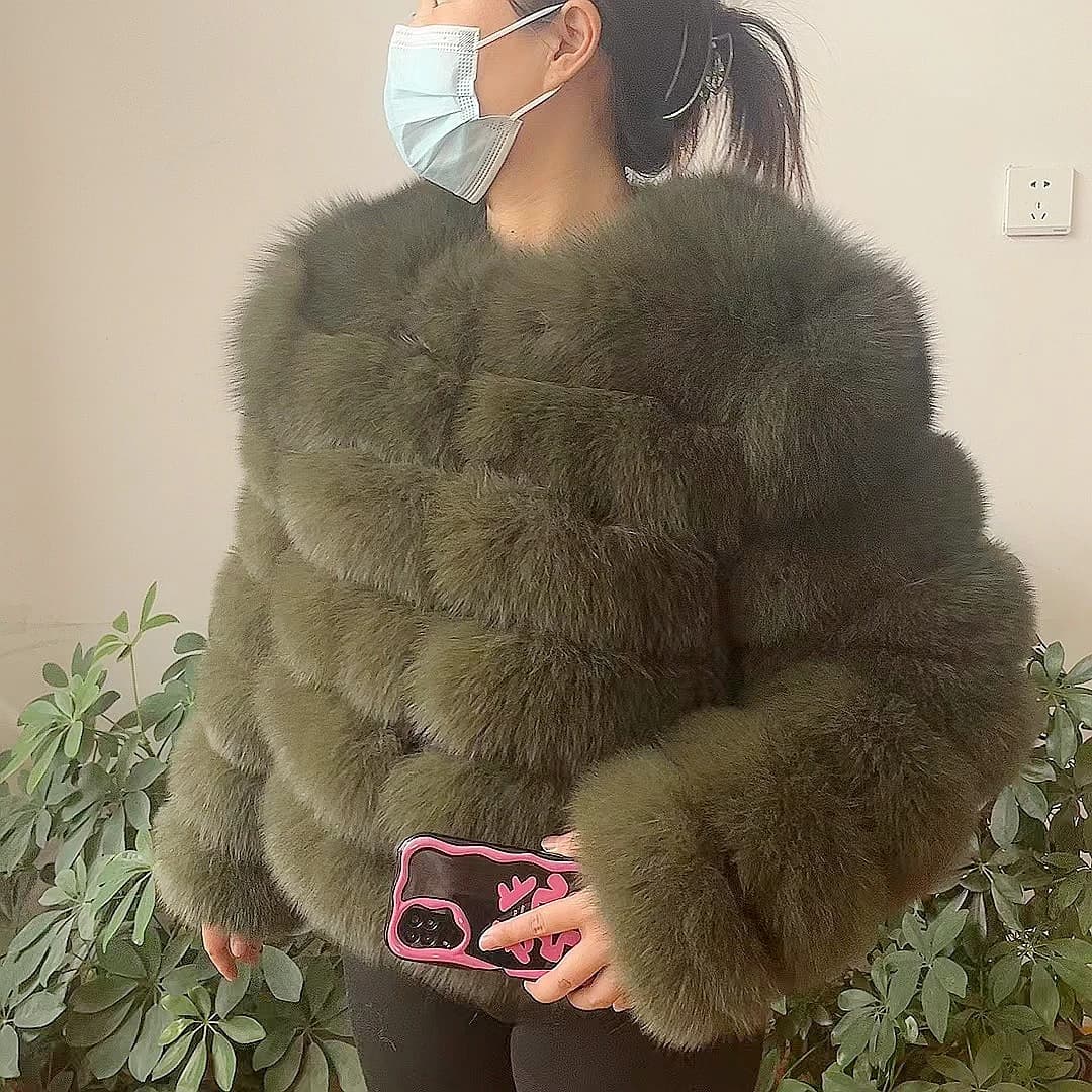 WEFURLENA 2026 New Real Fur Coat Winter Jacket Women natural large wool fox fur coat Street warm long sleeve detachable vest