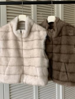 Winter Chic Luxury Fake Fur Vest Women's Zipper Sleeveless Stand Collar Warm Outerwear Short Style Straight Tube Shape
