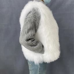 Women's Luxurious Fluffy Warm Mongolian Sheepskin Short Vest Coat Spring Autumn Sexy Wool Outerwear New Collection
