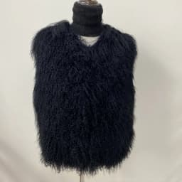 Women's Luxurious Fluffy Warm Mongolian Sheepskin Short Vest Coat Spring Autumn Sexy Wool Outerwear New Collection