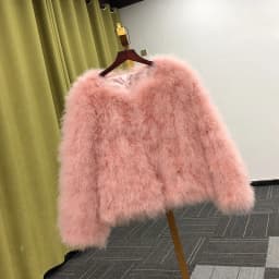 14 Colors Ostrich Feather Fur Coat Shearling Women Jackets Elegant Fashion Luxury Autumn Winter Top Clothes
