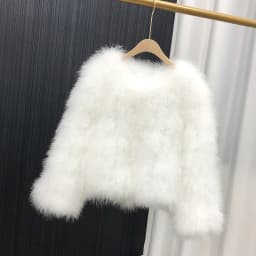 14 Colors Ostrich Feather Fur Coat Shearling Women Jackets Elegant Fashion Luxury Autumn Winter Top Clothes