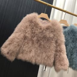 14 Colors Ostrich Feather Fur Coat Shearling Women Jackets Elegant Fashion Luxury Autumn Winter Top Clothes