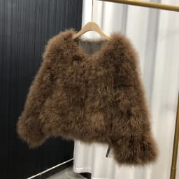 14 Colors Ostrich Feather Fur Coat Shearling Women Jackets Elegant Fashion Luxury Autumn Winter Top Clothes
